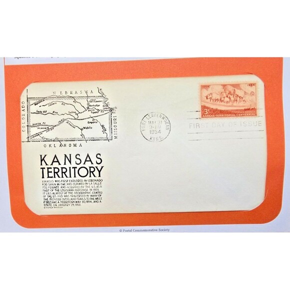 Kansas Territory Centennial 1954 First Day Cover Stamp - Picture 2 of 3
